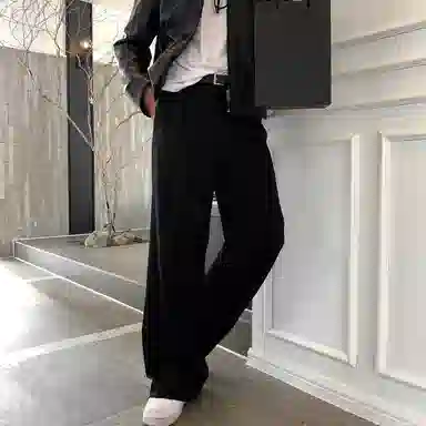 我是大卫 纯色宽松韩系简约百搭西裤直筒阔腿裤休闲裤 男女同款