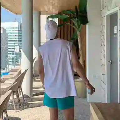 我是大卫 时尚宽松圆领休闲背心 男款 白色