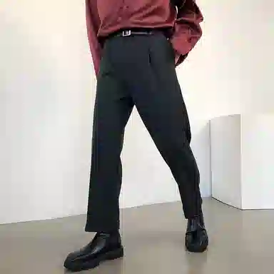 我是大卫 直筒宽松垂感九分休闲裤 男女同款