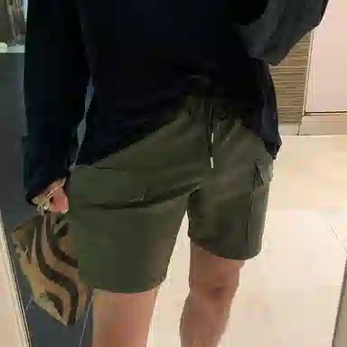 我是大卫 夏季韩版潮牌潮流爆款薄款四分工装休闲短裤 男款 军绿色