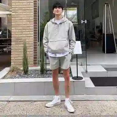 我是大卫 薄款半拉链休闲防晒连帽夹克外套 男女同款