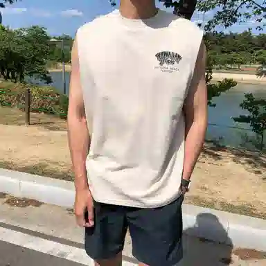 我是大卫 个性健身比赛印花宽松哥特字母速干运动背心 男女同款