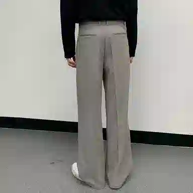 我是大卫 韩版免烫抗皱垂感拖地裤潮流百搭直筒宽松阔腿西裤休闲裤 男款