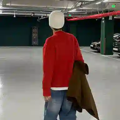 我是大卫 圆领开衫韩国小众高级感针织衫 男女同款