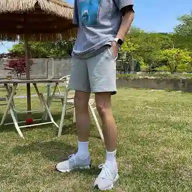 我是大卫 日系复古少年感宽松卫裤简约百搭直筒休闲短裤 男女同款