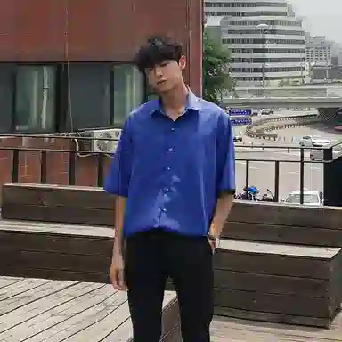 我是大卫 时尚轻薄透气短袖衬衫 男女同款