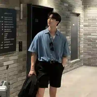 我是大卫 休闲时尚百搭短袖衬衫 男款