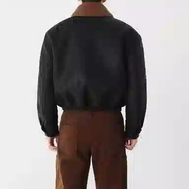 我是大卫 韩版短款复古保暖加厚休闲翻领夹克外套 男女同款 黑色