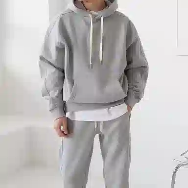 我是大卫 加厚高级感男潮牌宽松休闲连帽卫衣 男女同款 灰色