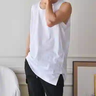 我是大卫 男士内穿打底衫夏季新款无袖宽松百搭休闲坎肩背心 男款