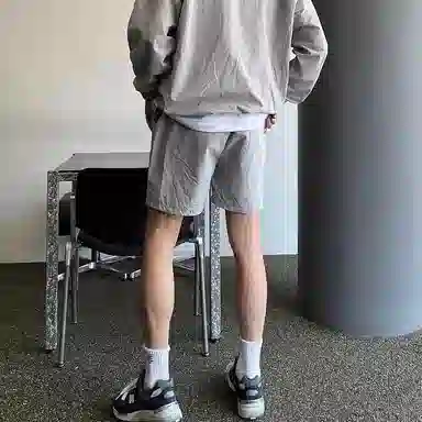 我是大卫 美式速干宽松休闲短裤 男款 浅灰色