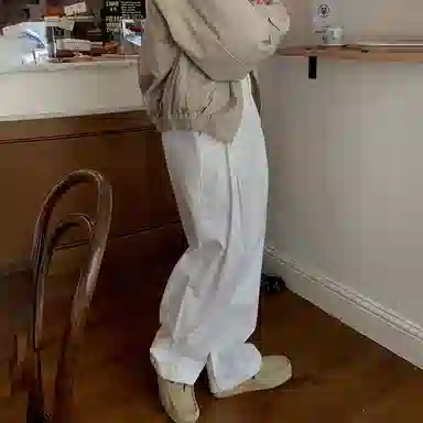 我是大卫 日系高级轻熟风直筒阔腿时尚宽松小众休闲裤 男女同款