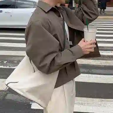 我是大卫 美式潮牌复古风翻领宽松短款小众高级感休闲百搭夹克外套 通用