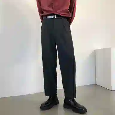 我是大卫 直筒宽松垂感九分休闲裤 男女同款