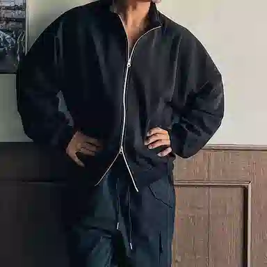 我是大卫 韩版纯色立领休闲百搭时尚长袖夹克外套 男女同款