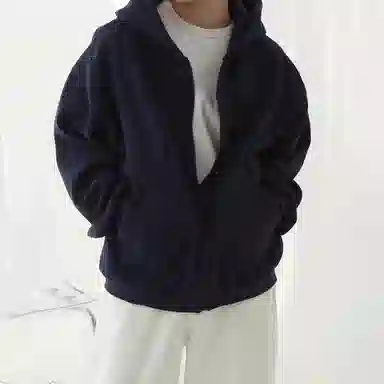 我是大卫 韩版重磅休闲百搭宽松纯色连帽卫衣 男女同款