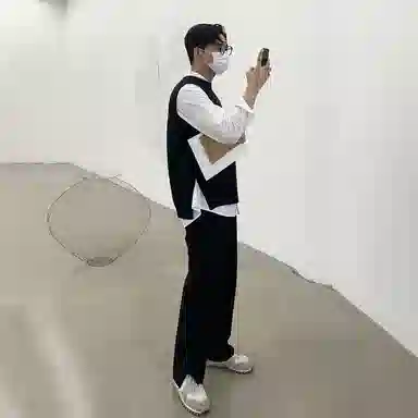 我是大卫 直筒开叉高级感韩版西裤拖地百搭垂感休闲裤 男女同款