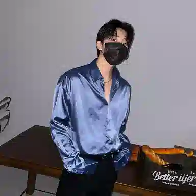 我是大卫 设计感小众免烫宽松纯色港风长袖衬衫 男款