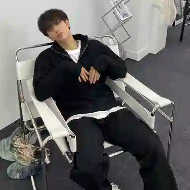 我是大卫 提花慵懒风基础款半开襟落肩高领长袖针织衫 男女同款