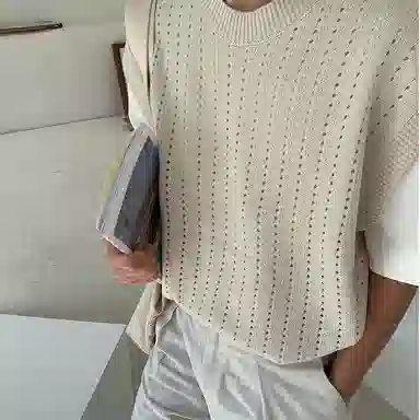 我是大卫 新款韩版潮流宽松毛衣马甲个性百搭外搭针织衫 男款