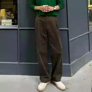 我是大卫 美式复古直筒时尚百搭阔腿休闲裤 男女同款