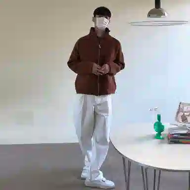 我是大卫 复古拉链口袋开衫保暖基础宽松慵懒风针织衫 男女同款