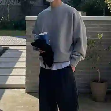 我是大卫 时尚潮流加绒圆领休闲套头宽松百搭长袖卫衣 男女同款