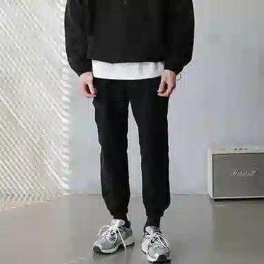 我是大卫 户外高级感时尚松紧腰纯色百搭简约休闲裤 男女同款