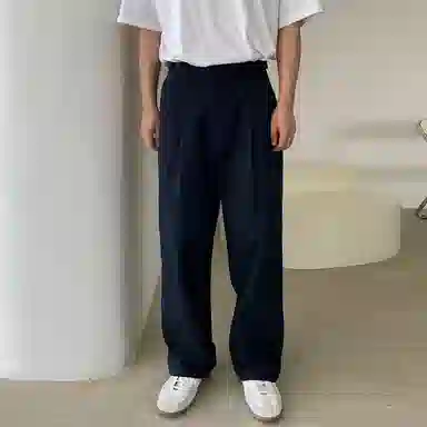 我是大卫 日系复古直筒宽松休闲裤 男女同款