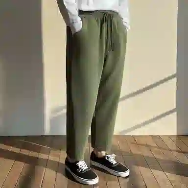 我是大卫 美式复古抽绳松紧腰直筒卫裤宽松长裤休闲裤 男女同款