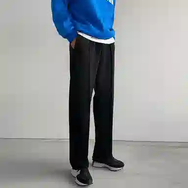 我是大卫 美式复古宽松阔腿直筒休闲裤 男款 黑色