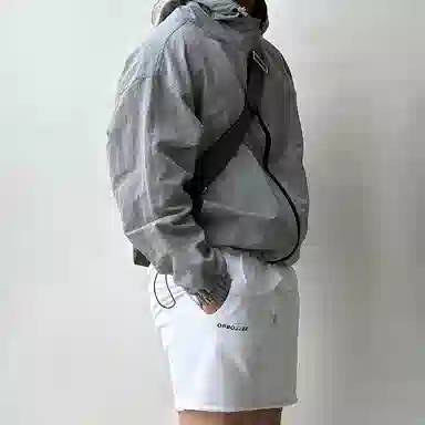 我是大卫 美式高街个性户外连帽防晒短款设计抽绳夹克外套 男女同款