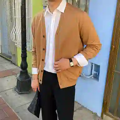 我是大卫 日系百搭纯色开衫港风潮牌学院风宽松外套针织衫 男女同款