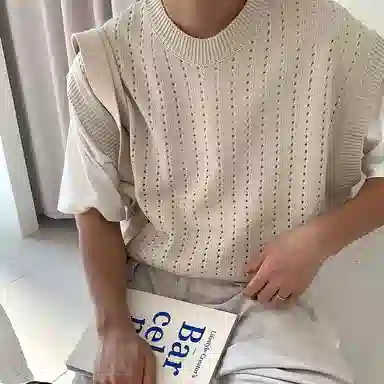 我是大卫 新款韩版潮流宽松毛衣马甲个性百搭外搭针织衫 男款