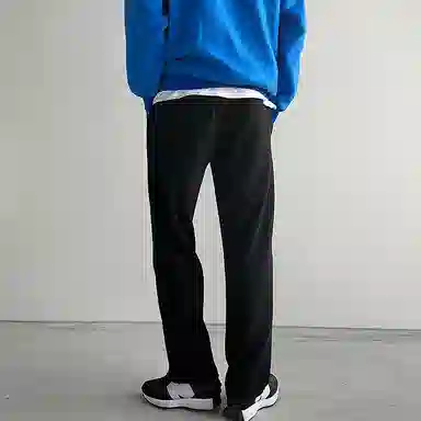 我是大卫 美式复古宽松阔腿直筒休闲裤 男款 黑色