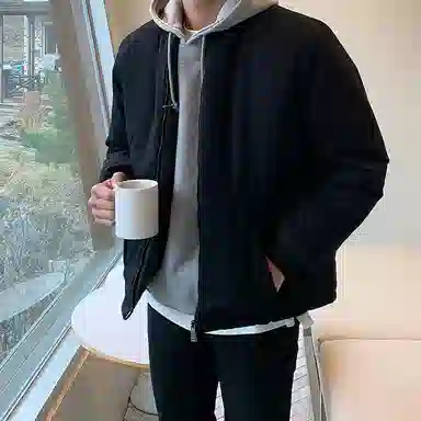 我是大卫 纯色简约基础加厚保暖休闲夹克 男女同款