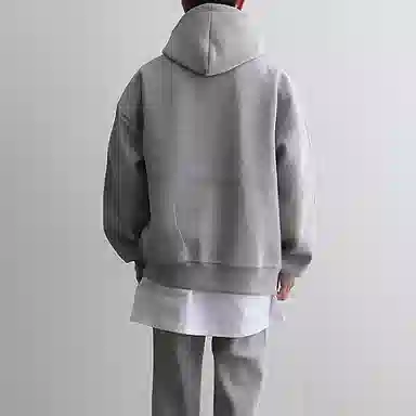 我是大卫 慵懒风重磅纯色简约宽松基础款休闲连帽卫衣 男女同款