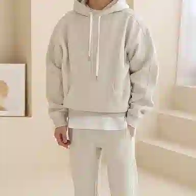 我是大卫 纯色连帽卫衣加厚套装 男女同款