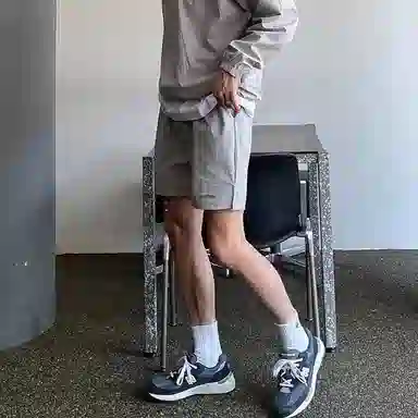 我是大卫 美式速干宽松休闲短裤 男款 浅灰色