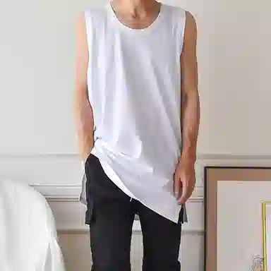 我是大卫 男士内穿打底衫夏季新款无袖宽松百搭休闲坎肩背心 男款