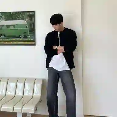 我是大卫 纯色单排扣圆领简约百搭慵懒风韩系针织衫 男女同款