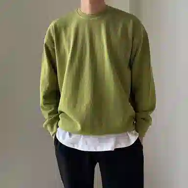 我是大卫 基础款纯色简约休闲打底时尚舒适圆领卫衣 男女同款