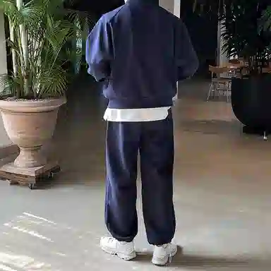 我是大卫 美式重磅双开拉链宽松休闲卫衣套装 男女同款