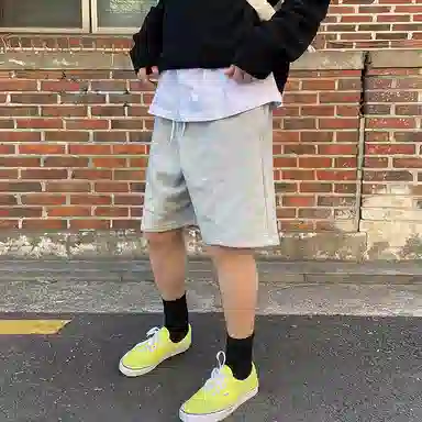 我是大卫 薄款运动篮球美式宽松五分休闲短裤 男款 浅灰色