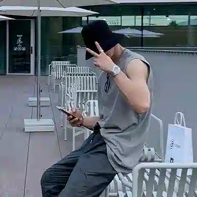 我是大卫 宽松水洗做旧休闲高街无袖背心 男款