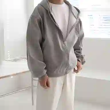 我是大卫 韩版重磅休闲百搭宽松纯色连帽卫衣 男女同款