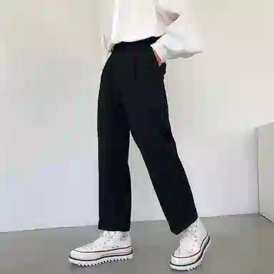 我是大卫 直筒宽松垂感九分休闲裤 男女同款