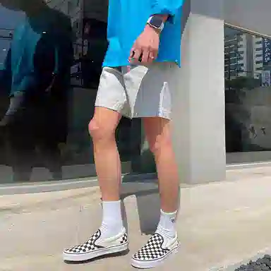 我是大卫 纯色系带百搭高级感休闲短裤 男女同款