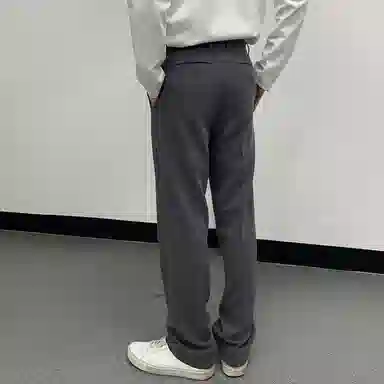 我是大卫 基础款宽松直筒纯色阔腿裤潮牌休闲裤 男女同款