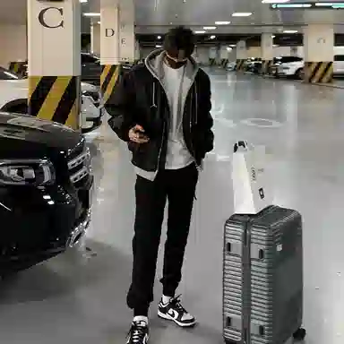 我是大卫 纯色复古休闲宽松拉链外套韩版服夹克 男女同款